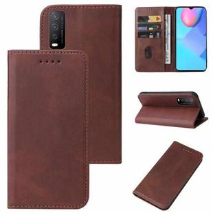 For vivo Y12s Magnetic Closure Leather Phone Case(Brown)