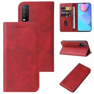 For vivo Y12s Magnetic Closure Leather Phone Case(Red)