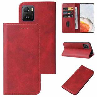 For vivo iQOO U5x Magnetic Closure Leather Phone Case(Red)