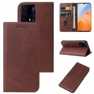 For vivo iQOO Z5 Magnetic Closure Leather Phone Case(Brown)