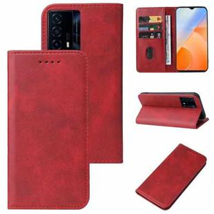 For vivo iQOO Z5 Magnetic Closure Leather Phone Case(Red)