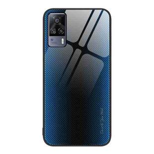 For vivo S9e Texture Gradient Glass TPU Phone Case(Blue)