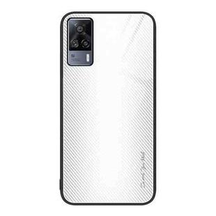 For vivo S9e Texture Gradient Glass TPU Phone Case(White)