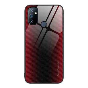 For OnePlus Nord N100 Texture Gradient Glass TPU Phone Case(Red)