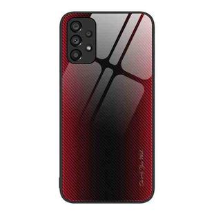 For Samsung Galaxy A53 5G Texture Gradient Glass TPU Phone Case(Red)