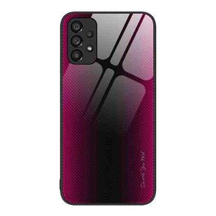 For Samsung Galaxy A53 5G Texture Gradient Glass TPU Phone Case(Rose Red)