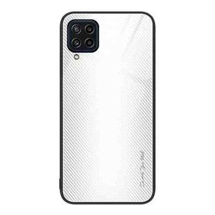 For Samsung Galaxy M32 Texture Gradient Glass TPU Phone Case(White)