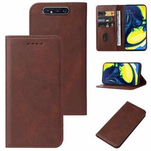 For Samsung Galaxy A90 / A80 Magnetic Closure Leather Phone Case(Brown)