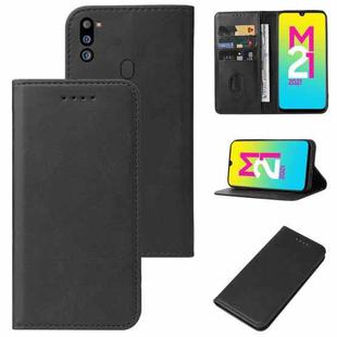 For Samsung Galaxy M21 2021 Magnetic Closure Leather Phone Case(Black)