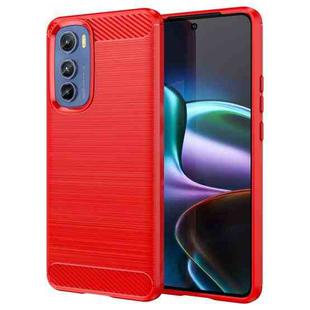 For Motorola Edge 30 Brushed Texture Carbon Fiber TPU Phone Case(Red)