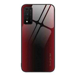 For Huawei Nzone S7 Pro 5G Texture Gradient Glass TPU Phone Case(Red)
