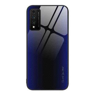 For Huawei Nzone S7 Pro 5G Texture Gradient Glass TPU Phone Case(Dark Blue)