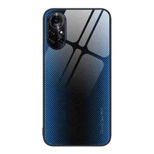 For Huawei nova 8 Pro Texture Gradient Glass TPU Phone Case(Blue)