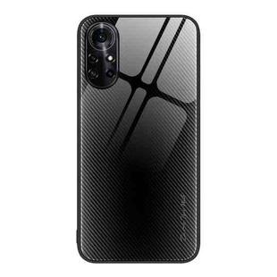 For Huawei nova 8 Pro Texture Gradient Glass TPU Phone Case(Black)