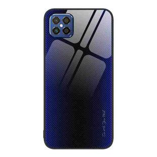 For Huawei nova 8 SE Texture Gradient Glass TPU Phone Case(Dark Blue)