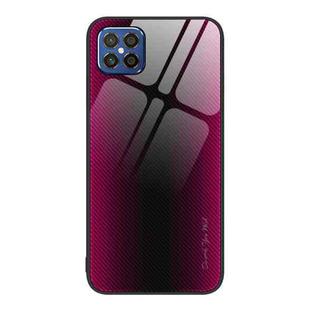 For Huawei nova 8 SE Texture Gradient Glass TPU Phone Case(Rose Red)