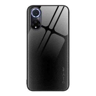 For Huawei nova 9 Texture Gradient Glass TPU Phone Case(Black)