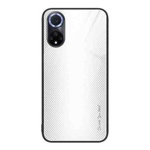 For Huawei nova 9 Texture Gradient Glass TPU Phone Case(White)