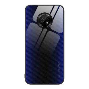 For Huawei Enjoy 20 Plus 5G Texture Gradient Glass TPU Phone Case(Dark Blue)