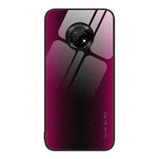 For Huawei Enjoy 20 Plus 5G Texture Gradient Glass TPU Phone Case(Rose Red)