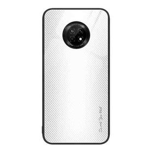 For Huawei Enjoy 20 Plus 5G Texture Gradient Glass TPU Phone Case(White)