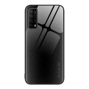 For Huawei Enjoy 20 SE Texture Gradient Glass TPU Phone Case(Black)