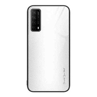 For Huawei Enjoy 20 SE Texture Gradient Glass TPU Phone Case(White)