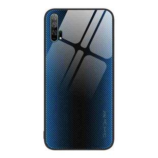 For Honor 20 Pro Texture Gradient Glass TPU Phone Case(Blue)