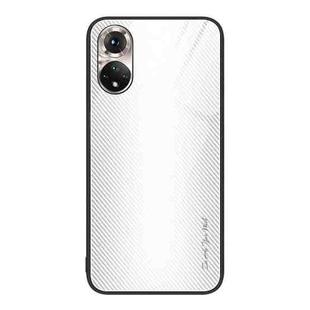 For Honor 50 Texture Gradient Glass TPU Phone Case(White)