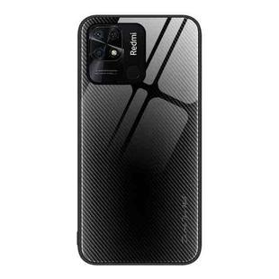 For Xiaomi Redmi 10C Texture Gradient Glass TPU Phone Case(Black)