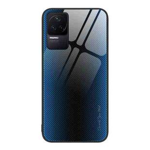 For Xiaomi Redmi K50 Pro Texture Gradient Glass TPU Phone Case(Blue)