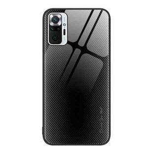 For Xiaomi Redmi Note 10 Pro Texture Gradient Glass TPU Phone Case(Black)