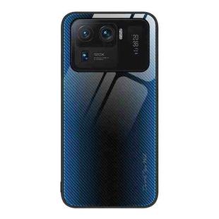For Xiaomi Mi 11 Ultra Texture Gradient Glass TPU Phone Case(Blue)