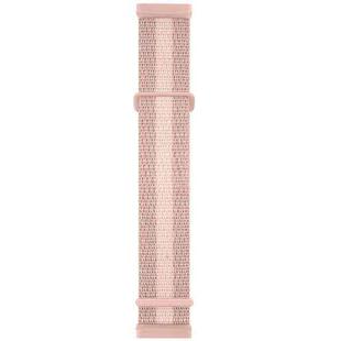 For Fitbit Versa 3 Nylon Rubber Buckle Watch Band(Striped Pink)