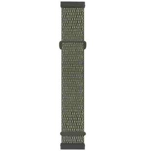 For Fitbit Versa 3 Nylon Rubber Buckle Watch Band(Deep Olive)