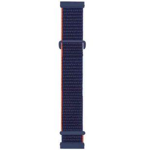 For Fitbit Versa 3 Nylon Rubber Buckle Watch Band(Dark Navy)