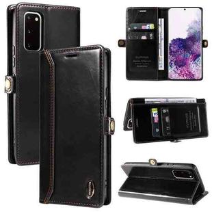 For Samsung Galaxy S20 GQUTROBE RFID Blocking Oil Wax Leather Phone Case(Black)