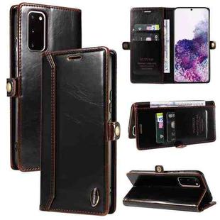 For Samsung Galaxy S20 GQUTROBE RFID Blocking Oil Wax Leather Phone Case(Brown)