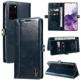 For Samsung Galaxy S20+ GQUTROBE RFID Blocking Oil Wax Leather Phone Case(Blue)