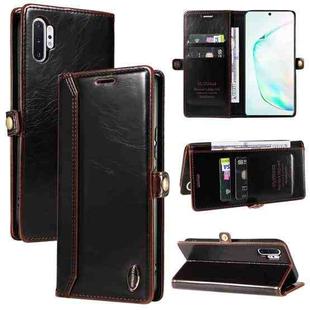 For Samsung Galaxy Note10 GQUTROBE RFID Blocking Oil Wax Leather Phone Case(Brown)