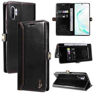 For Samsung Galaxy Note10+ GQUTROBE RFID Blocking Oil Wax Leather Phone Case(Black)