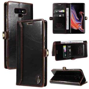For Samsung Galaxy Note9 GQUTROBE RFID Blocking Oil Wax Leather Phone Case(Brown)