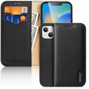 For iPhone 14 Plus DUX DUCIS Hivo Series Cowhide + PU + TPU Leather Case (Black)