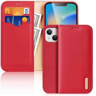 For iPhone 14 Plus DUX DUCIS Hivo Series Cowhide + PU + TPU Leather Case (Red)
