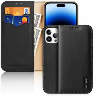 For iPhone 14 Pro Max DUX DUCIS Hivo Series Cowhide + PU + TPU Leather Case (Black)