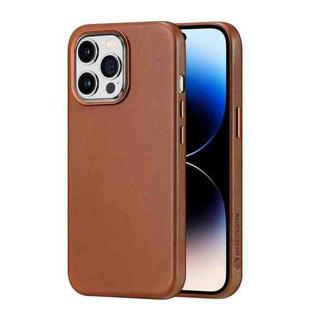 For iPhone 14 Pro Max DUX DUCIS NAPLES Series Genuine Leather MagSafe Magnetic Phone Case (Brown)