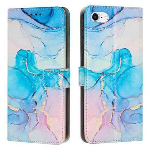 Painted Marble Pattern Leather Phone Case For iPhone 7/8(Pink Green)