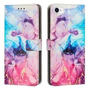 Painted Marble Pattern Leather Phone Case For iPhone 7/8(Pink Purple)
