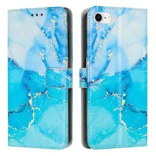 Painted Marble Pattern Leather Phone Case For iPhone 7/8(Blue Green)