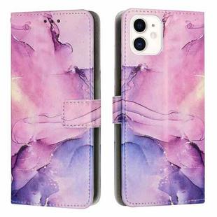 For iPhone 11 Painted Marble Pattern Leather Phone Case (Purple)
